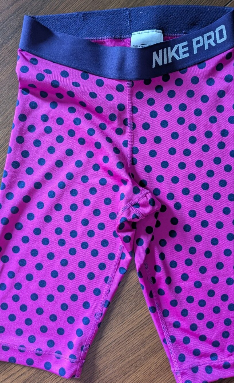 Nike Pro Pink with Navy Polka Dot Compression Shorts